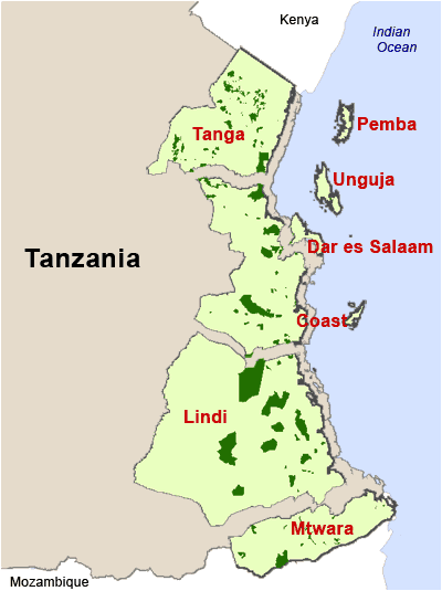 Coastal Forests Of Kenya And Tanzania Tanzania Regions